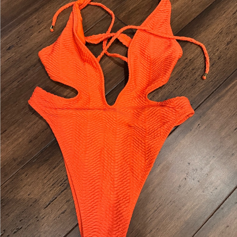 Vibrant Orange One-Piece Swimsuit